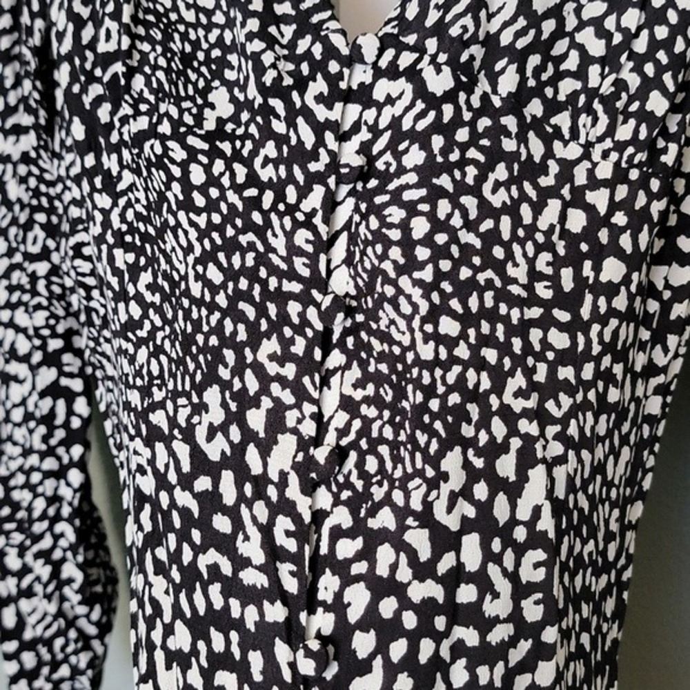 ZARA NWT Romantic Feminine Small Animal Print Long Sleeve Button Down Mini Dress - Picture 10 of 12